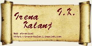 Irena Kalanj vizit kartica